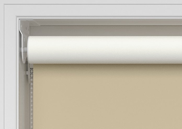 Rimini (Blackout), Mocha & Optima Linen - Double Roller Blind - Image 9